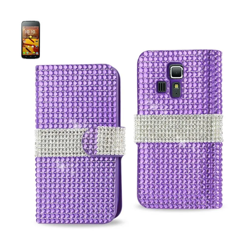 Reiko Diamond Flip Case Kyocera Hydro Icon C6730/Hydro Life C6530 Purple