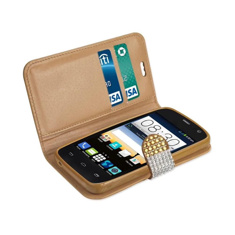 Reiko Diamond Flip Case ZTE Sonata 2 Gold