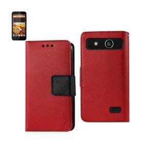 Reiko Wallet Case 3 In 1 For ZTE Speed N9130 Red With Interior Polymer