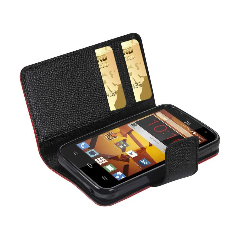 Reiko Wallet Case 3 In 1 For ZTE Speed N9130 Red With Interior Polymer