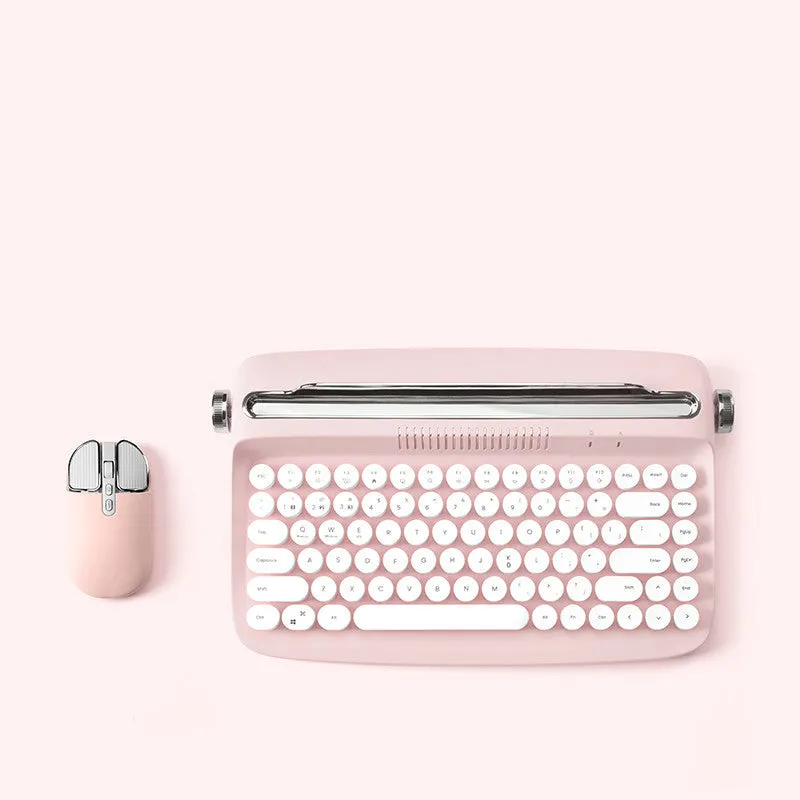 Retro Ipad Bluetooth Keyboard Mouse Set Cute Office