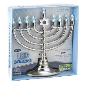 Rite Lite LED Menorah – Polished Silvertone