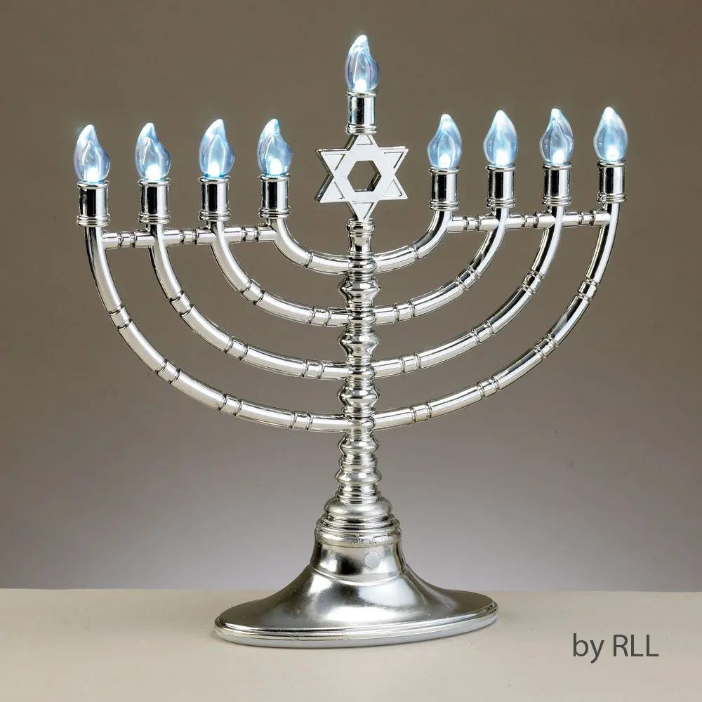 Rite Lite LED Menorah – Polished Silvertone