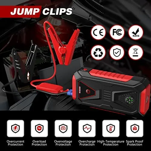 RLXPro™ Car Jump Starter: 12V/2000A, 28000mAh Power Bank, Booster, Charger