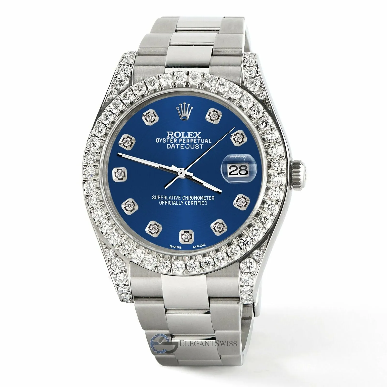 Rolex Datejust 41 126300 4.4CT Diamond Bezel/Lugs/Cobalt Blue Dial,  TFJ-142508771