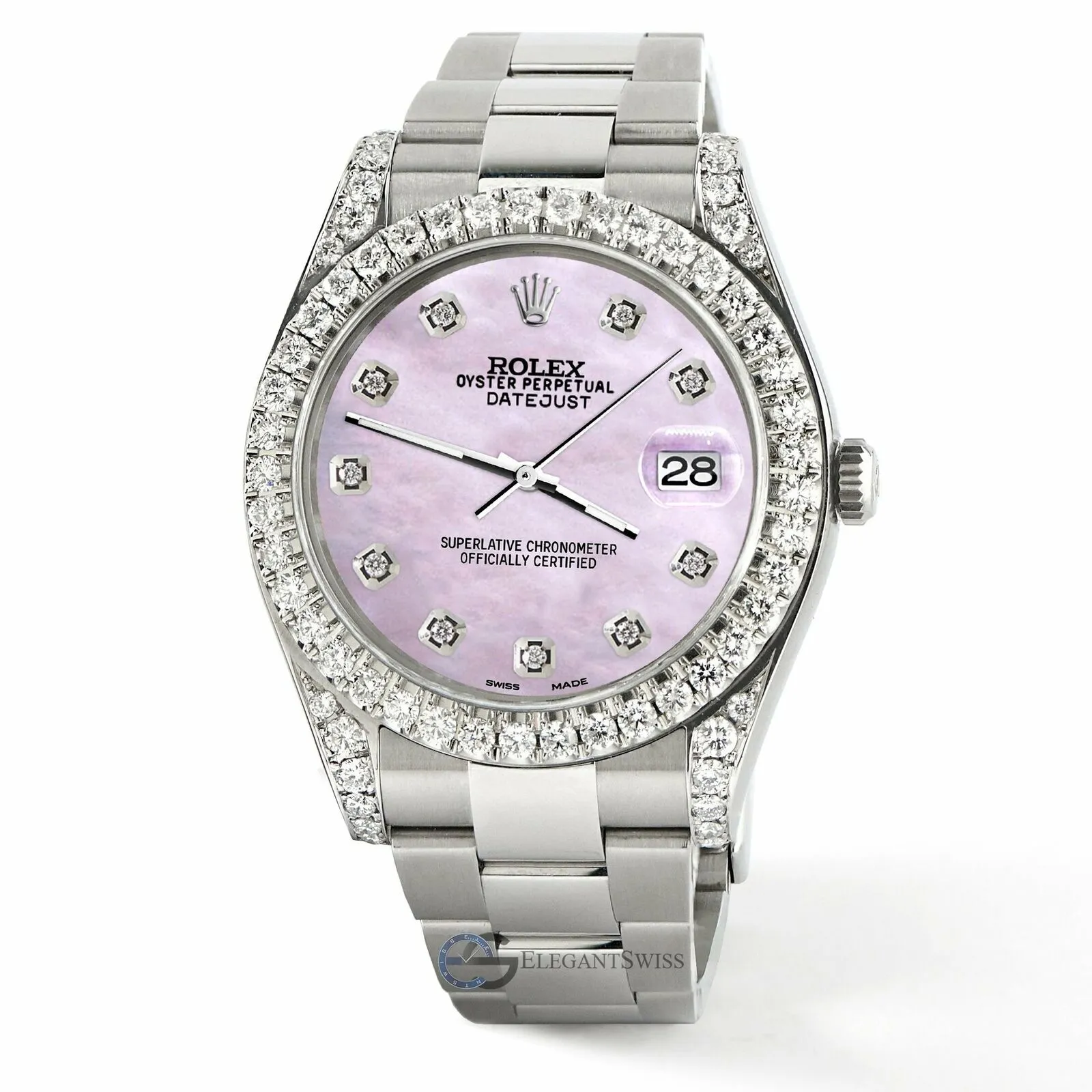 Rolex Datejust 41 126300 4.4CT Diamond Bezel/Lugs/Pink Pearl Dial,  TFJ-142508744