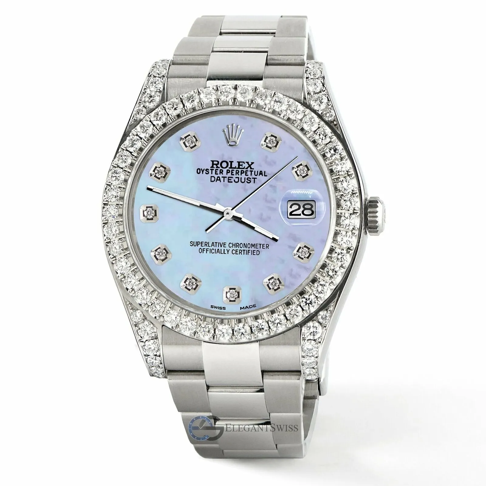 Rolex Datejust 41 126300 4.4CT Diamond Bezel/Lugs/Purple MOP Dial,  TFJ-142508755