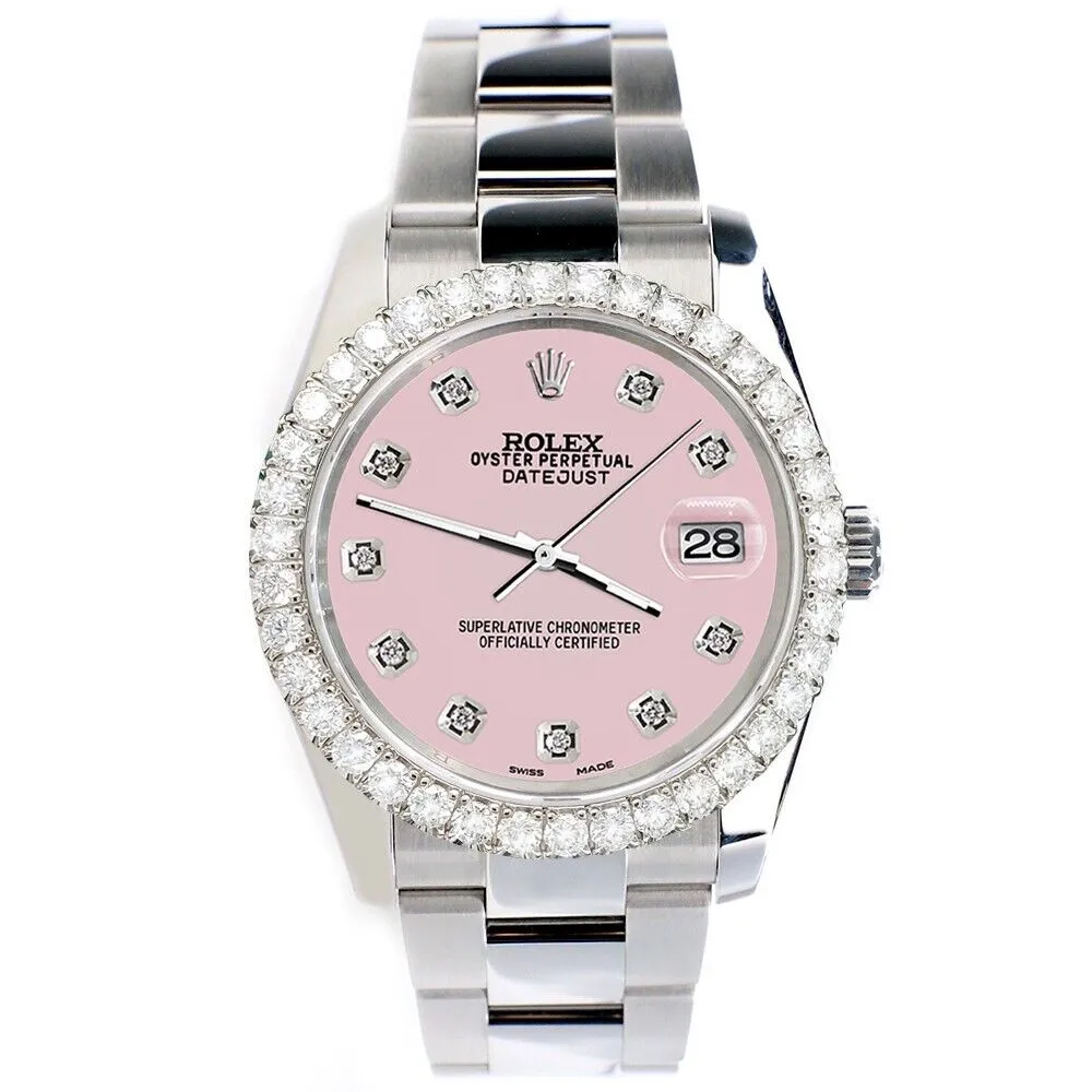 Rolex Datejust   Diamond Bezel/Ice Pink Diamond Dial Watch TFJ-142507899