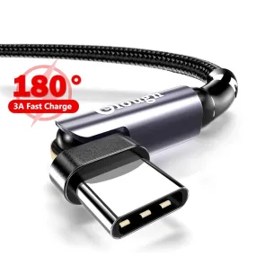 Rotate USB Type C Cable Poco 3A Fast Charging USB-C Type-C 180 Degree Phone Cable Data Wire Cord