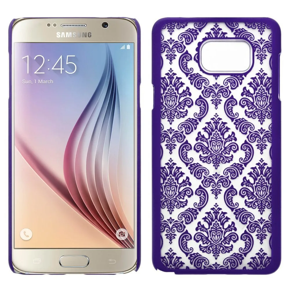 Samsung Galaxy Note 5 Case, Ultra Slim Damask Vintage Hard Case Cover for Galaxy Note 5 - Purple