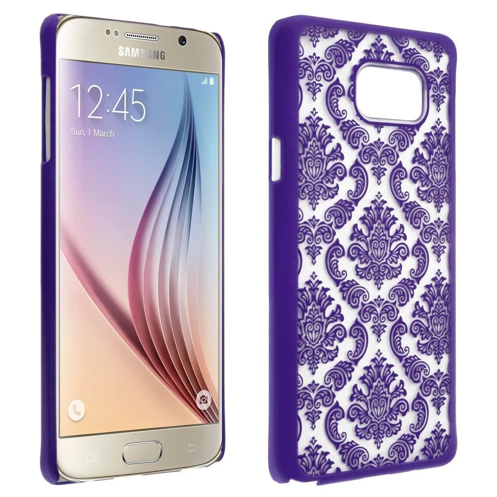 Samsung Galaxy Note 5 Case, Ultra Slim Damask Vintage Hard Case Cover for Galaxy Note 5 - Purple