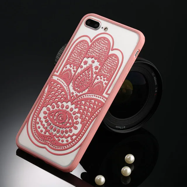 Sexy Retro Floral Phone Case For Apple iPhone 7 6 6s 5 5s SE Plus Lace Flower Hard PC TPU Cases Back Cover Capa For iPhone7Plus