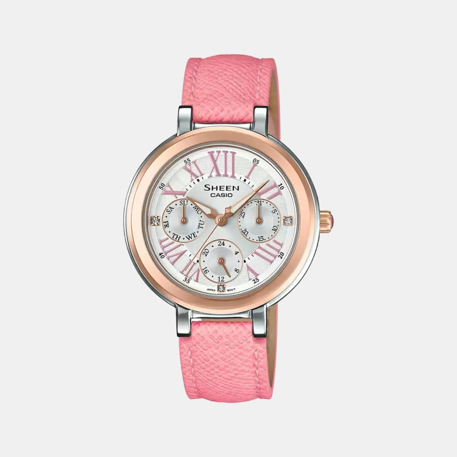 Sheen Women's Chronograph Leather Watch SX195 - SHE-3034BGL-7AUDR