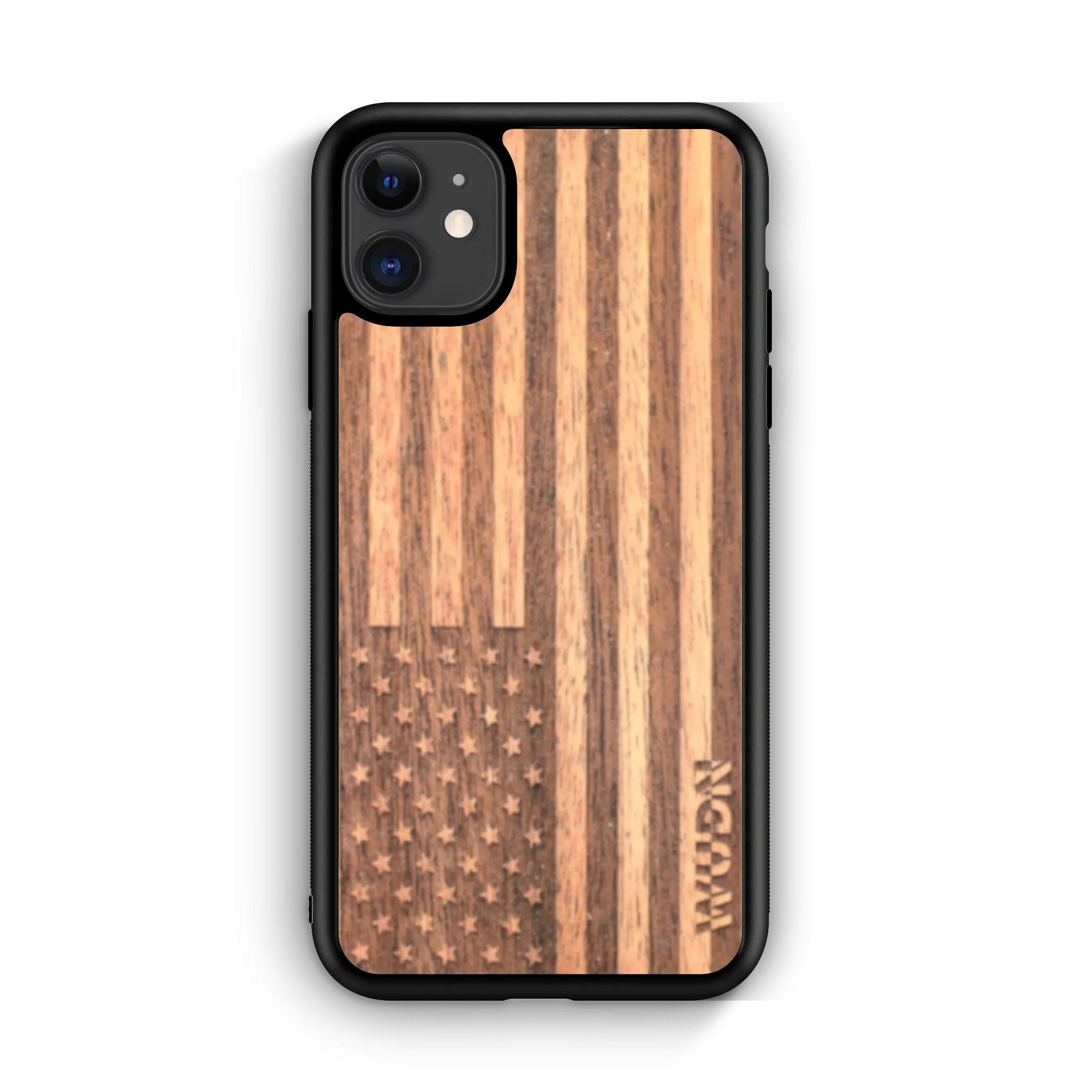 Slim Wooden Phone Case | American Flag in Mahogany