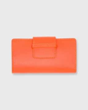 Small Phone Wallet Clutch in Orange Leather