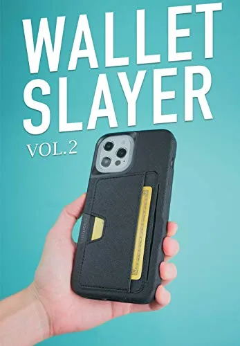 Smartish iPhone 12 Pro Max Wallet Case - Wallet Slayer Vol. 2 [Slim Protective Kickstand] Credit Card Holder (Silk) - Black Tie Affair