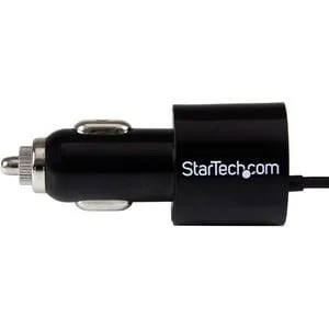 StarTech.com Dual-Port Car Charger with Micro-USB Cable and USB Port - Black - 1 Pack - 21 W - 5 V DC/4.20 A Output