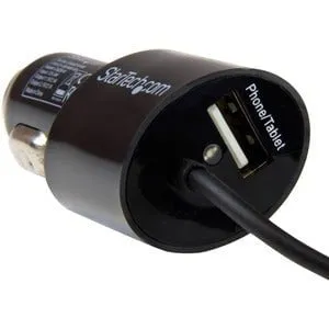 StarTech.com Dual-Port Car Charger with Micro-USB Cable and USB Port - Black - 1 Pack - 21 W - 5 V DC/4.20 A Output