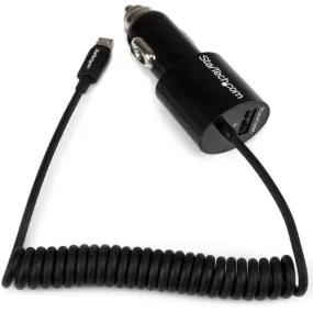 StarTech.com Dual-Port Car Charger with Micro-USB Cable and USB Port - Black - 1 Pack - 21 W - 5 V DC/4.20 A Output