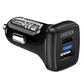 TC0005 Dual USB Car Charger Quick Charge 3.0 & USB C (36W)