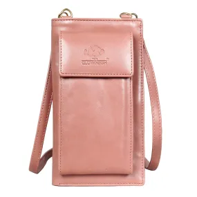 THE CLOWNFISH Adora Women Wallet/Sling Bag With Front Phone Pocket (Peach)