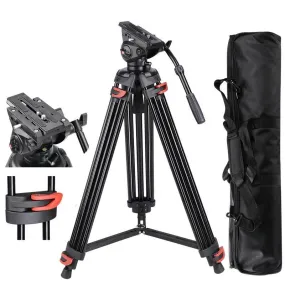 TheLAShop Pro Camera Tripod Kit Video Tripod 71" 3-Stage w/ Fluid Head