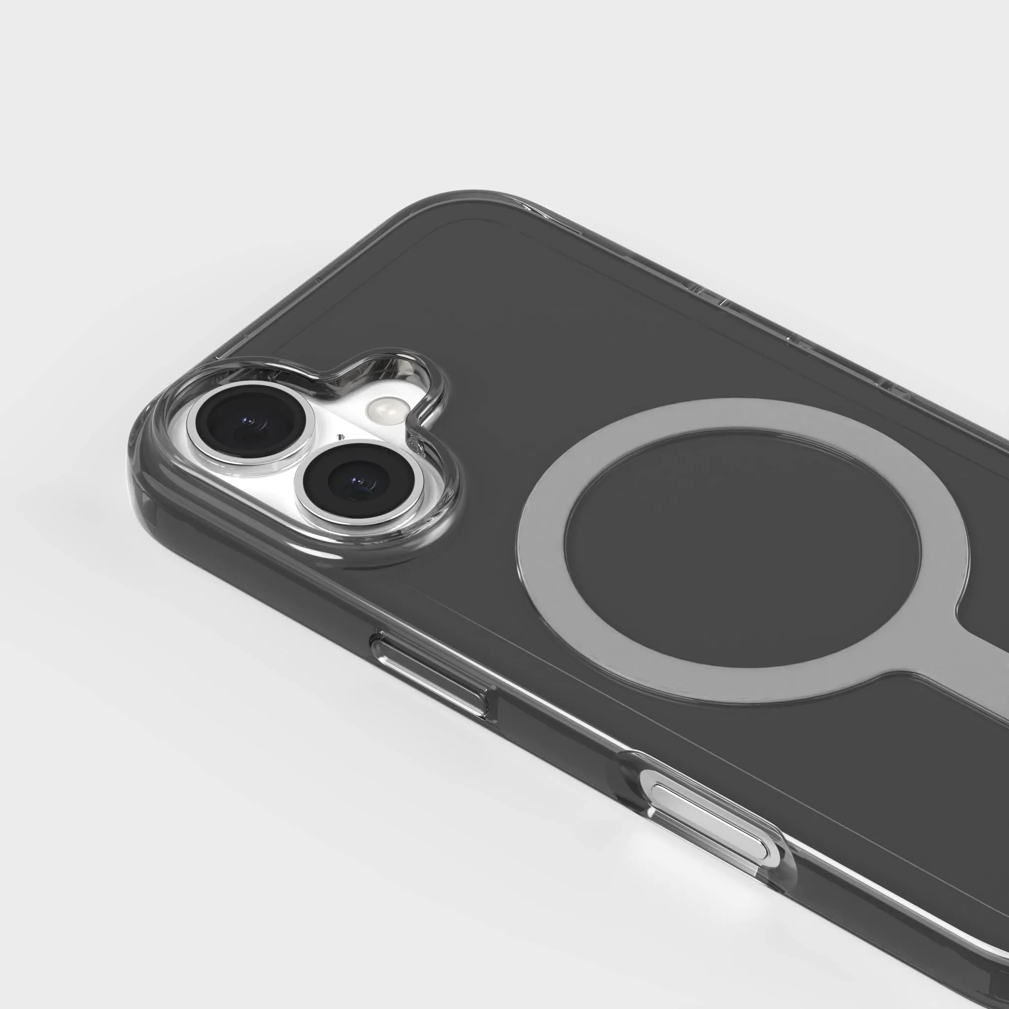 Tinted-Obsidian Black Clear Phone Case with White MagSafe & FREE Cable | CLRPRTCT™