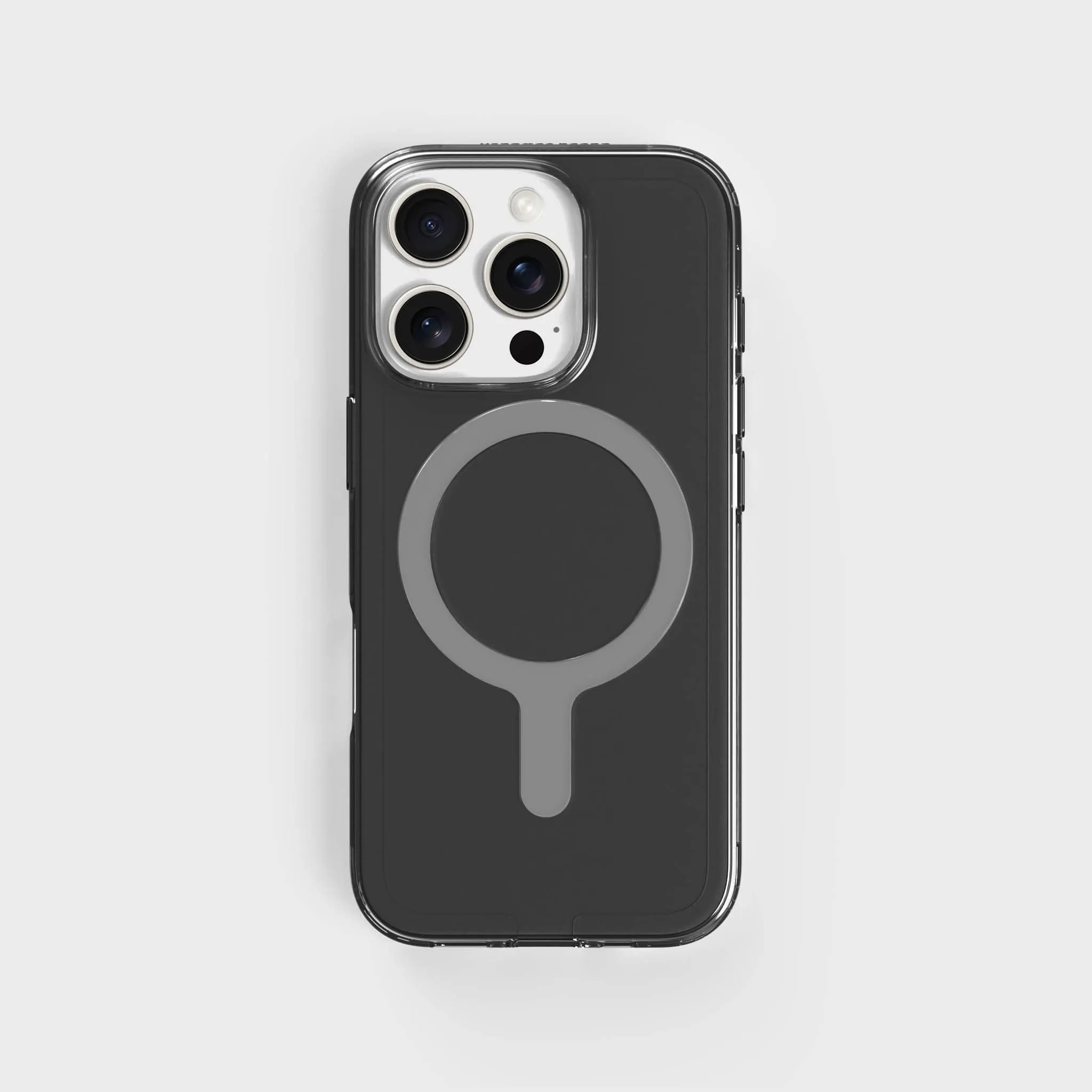 Tinted-Obsidian Black Clear Phone Case with White MagSafe & FREE Cable | CLRPRTCT™