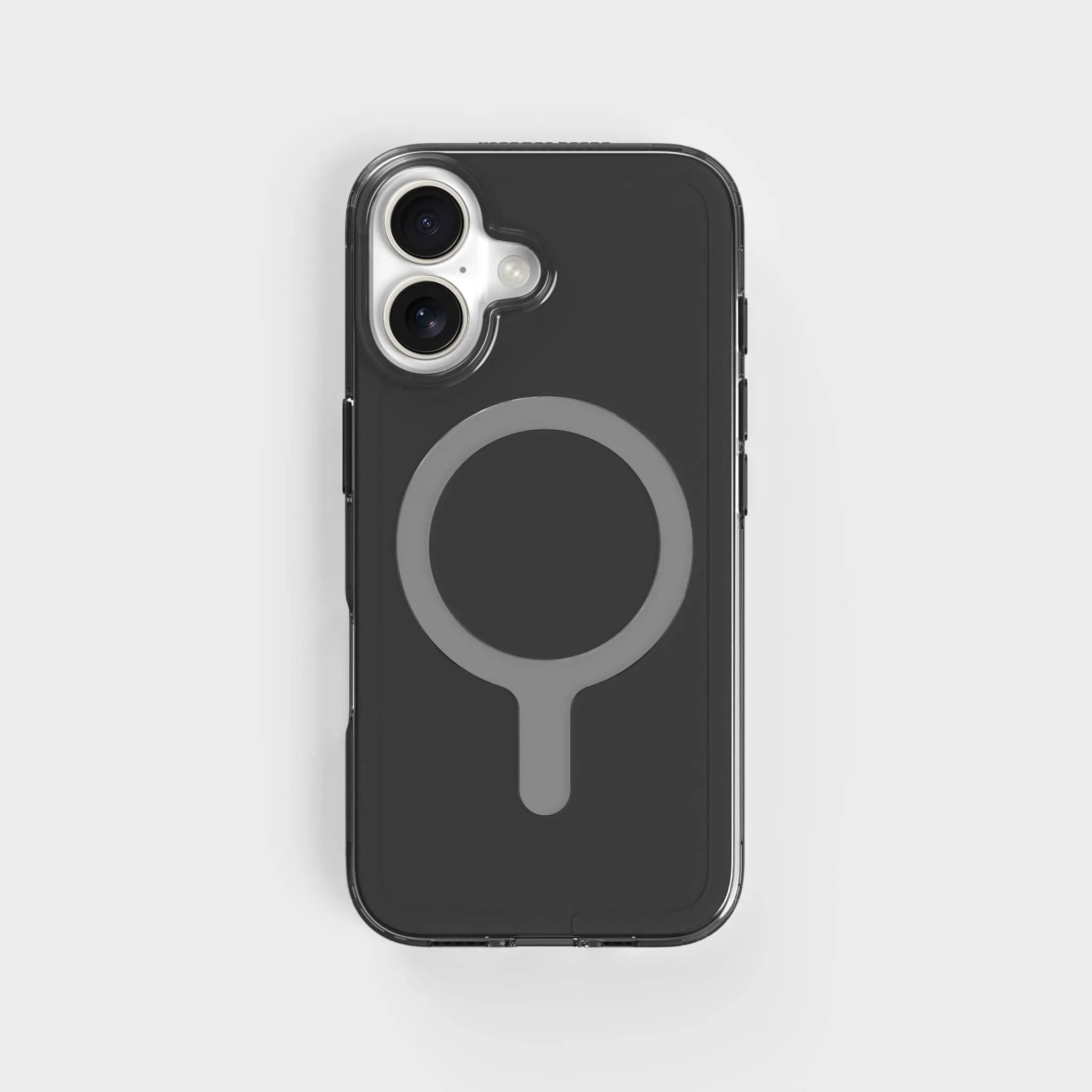 Tinted-Obsidian Black Clear Phone Case with White MagSafe & FREE Cable | CLRPRTCT™