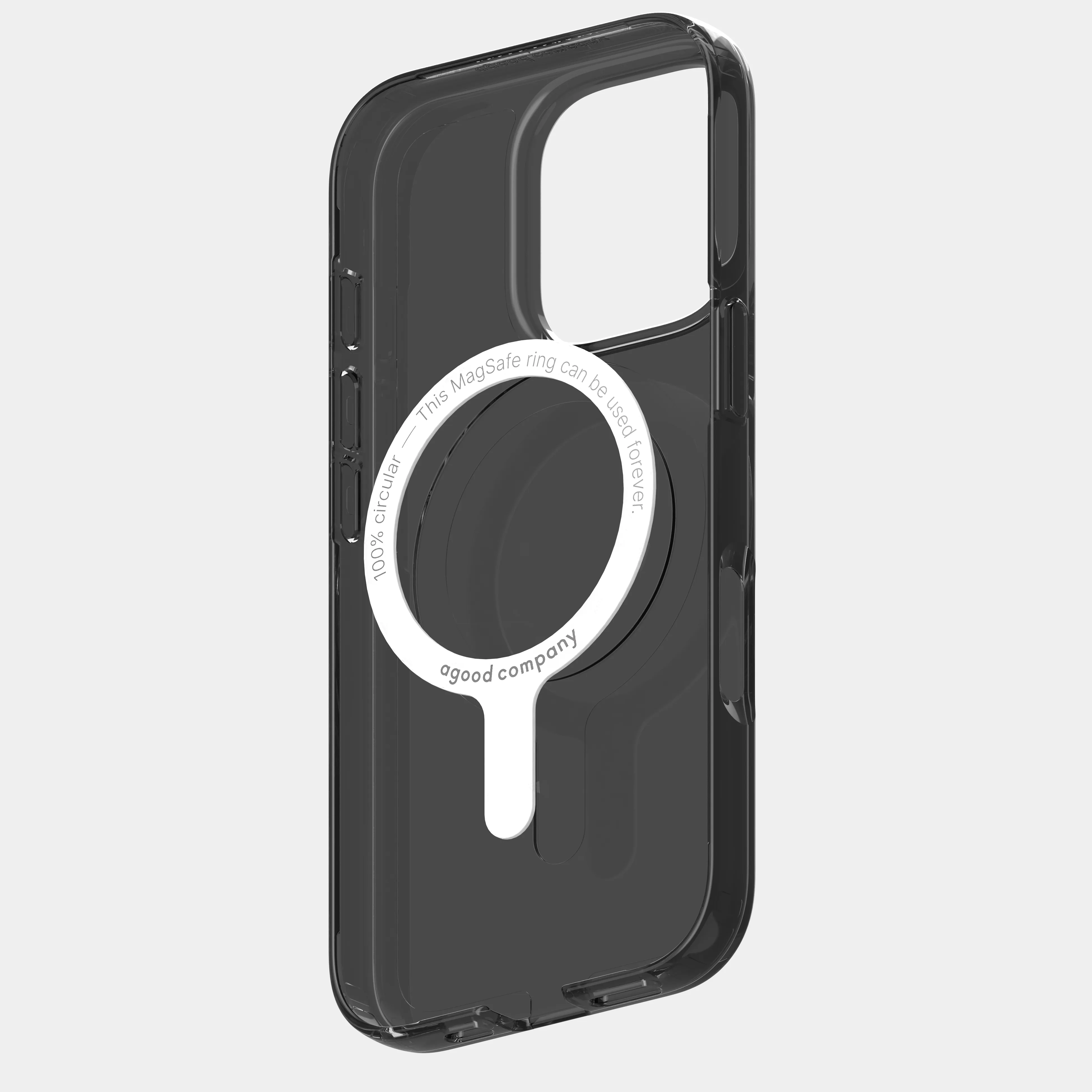 Tinted-Obsidian Black Clear Phone Case with White MagSafe & FREE Cable | CLRPRTCT™