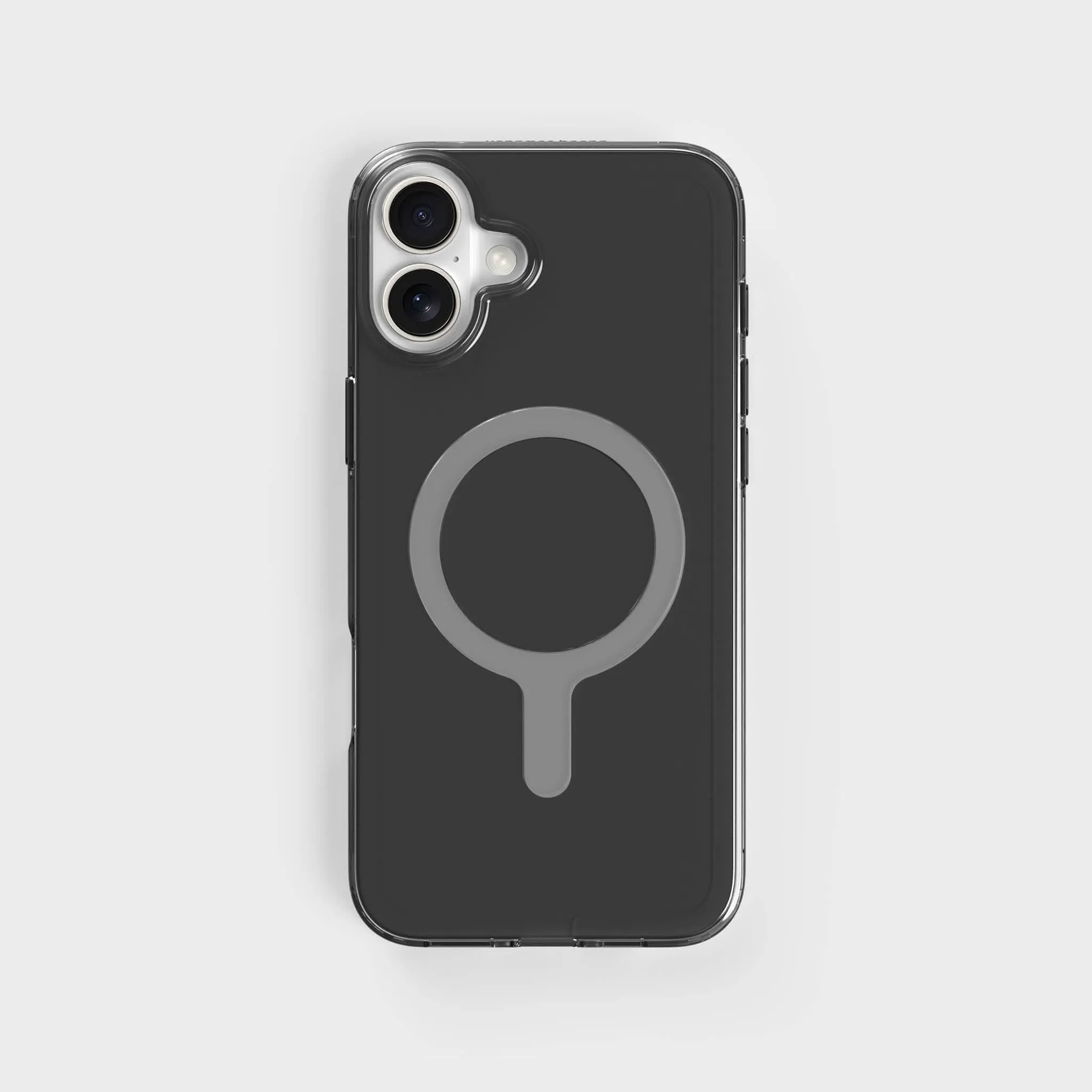 Tinted-Obsidian Black Clear Phone Case with White MagSafe & FREE Cable | CLRPRTCT™