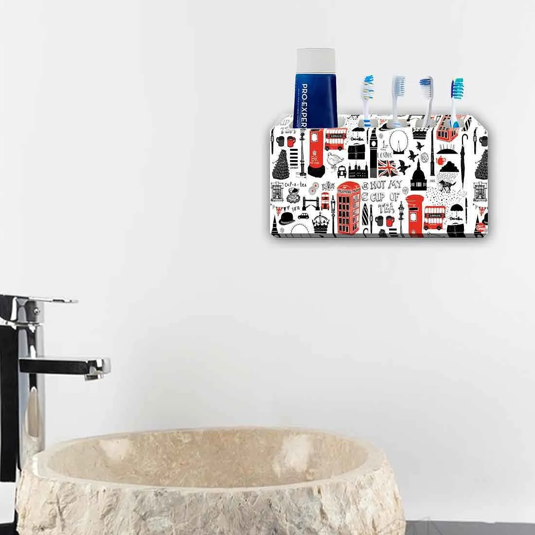 Toothbrush Holder Wall Mounted -London City Art