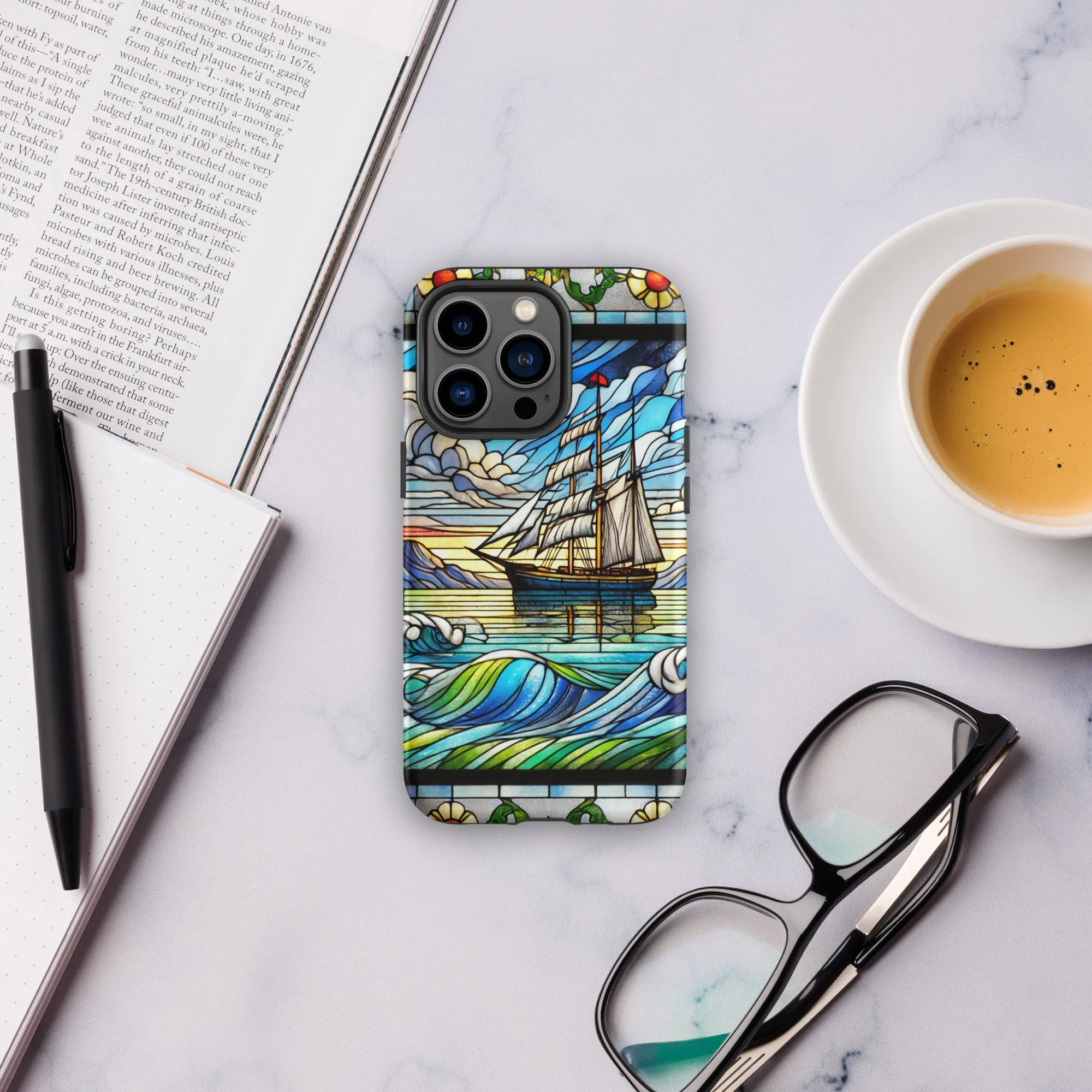 Tough Case for iPhone® Stained Glass Sailboat