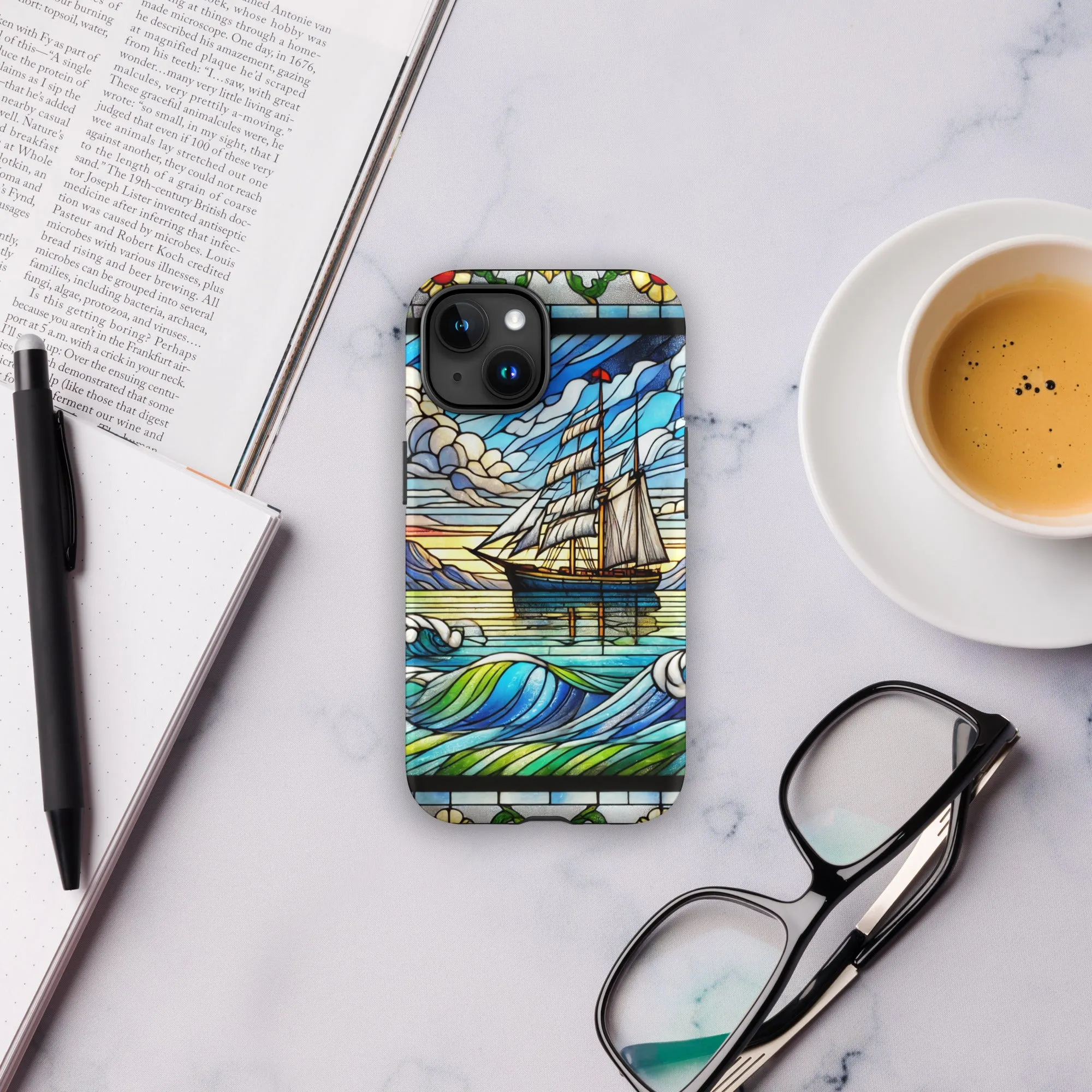 Tough Case for iPhone® Stained Glass Sailboat