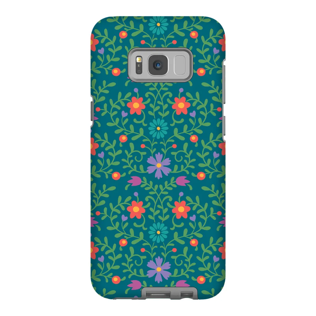 Tough Phone Case - Green Wallpaper Pattern