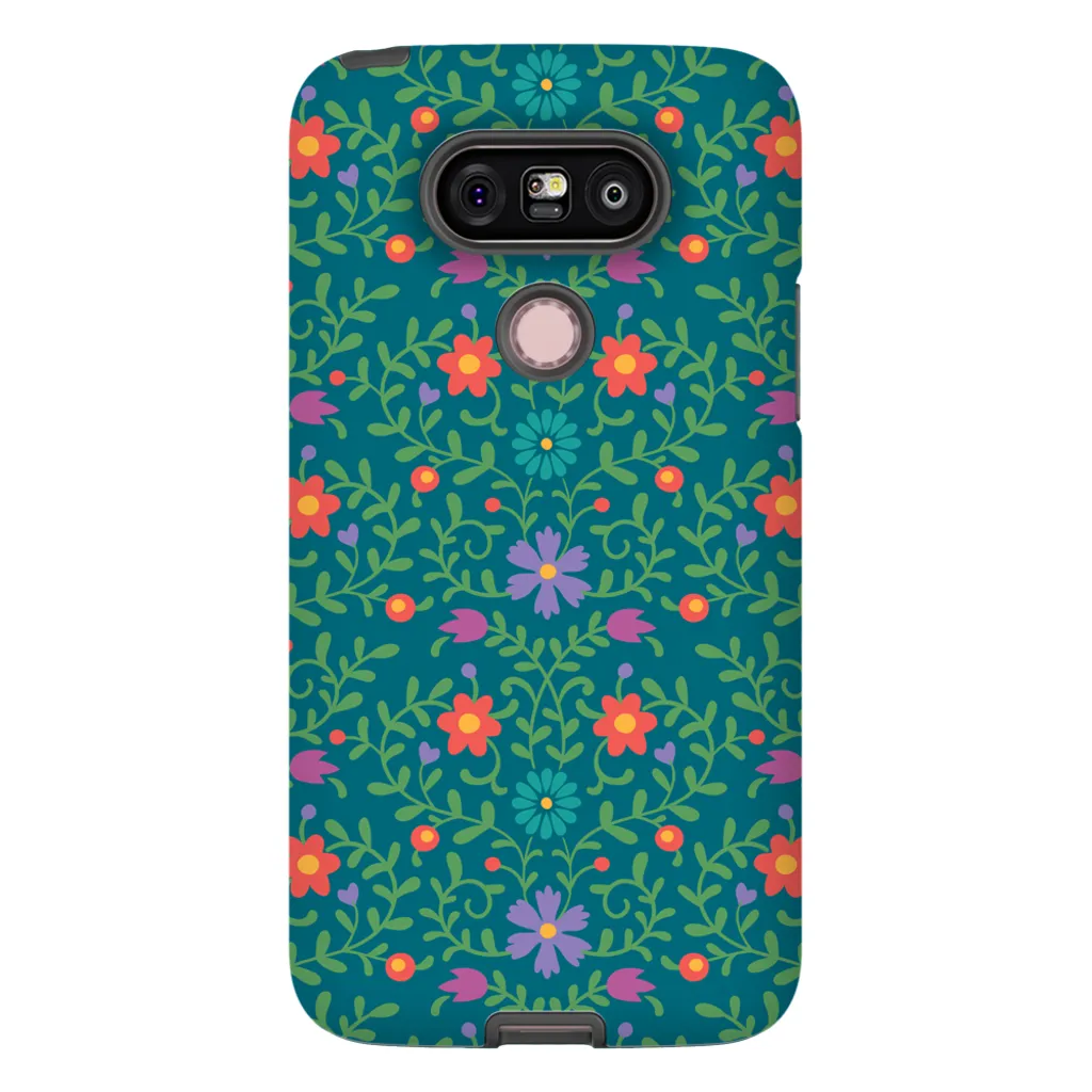 Tough Phone Case - Green Wallpaper Pattern