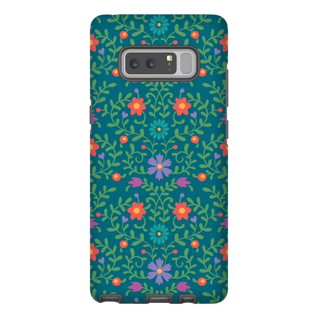 Tough Phone Case - Green Wallpaper Pattern