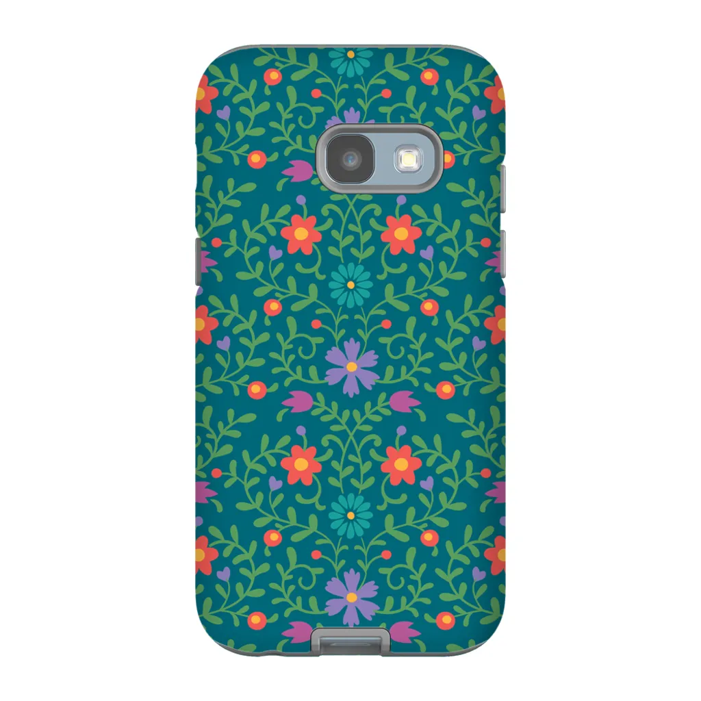 Tough Phone Case - Green Wallpaper Pattern