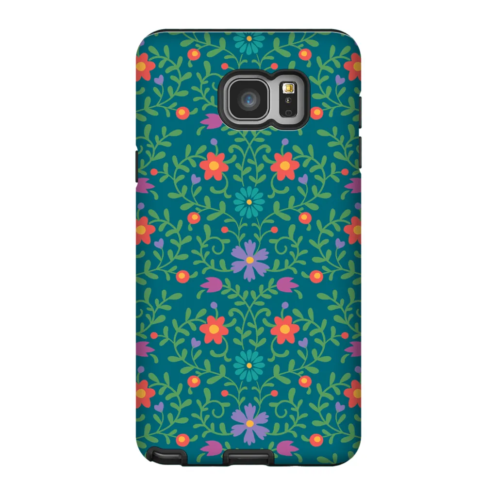 Tough Phone Case - Green Wallpaper Pattern