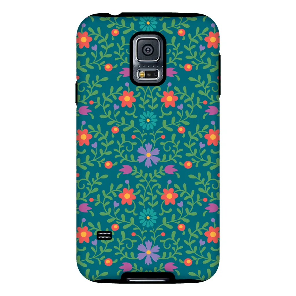 Tough Phone Case - Green Wallpaper Pattern