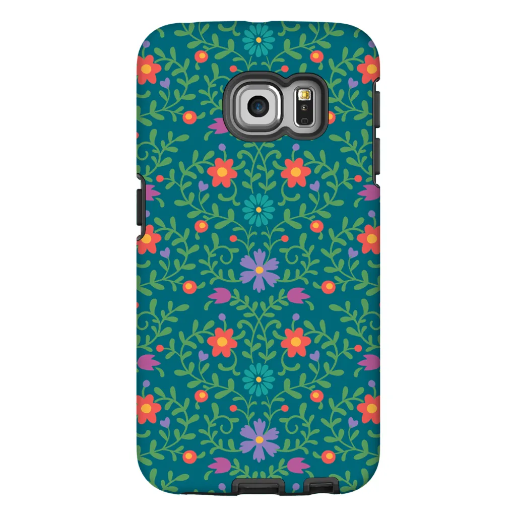 Tough Phone Case - Green Wallpaper Pattern