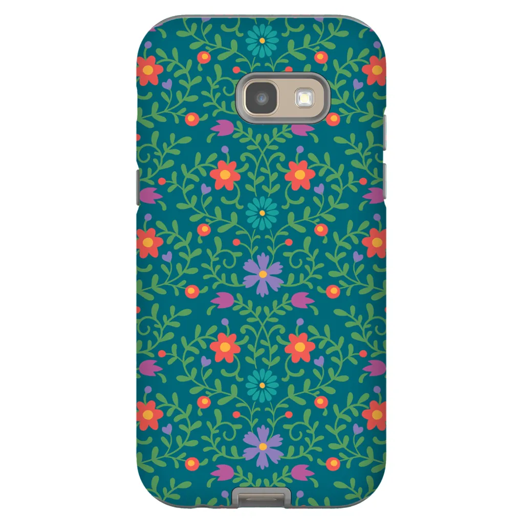 Tough Phone Case - Green Wallpaper Pattern