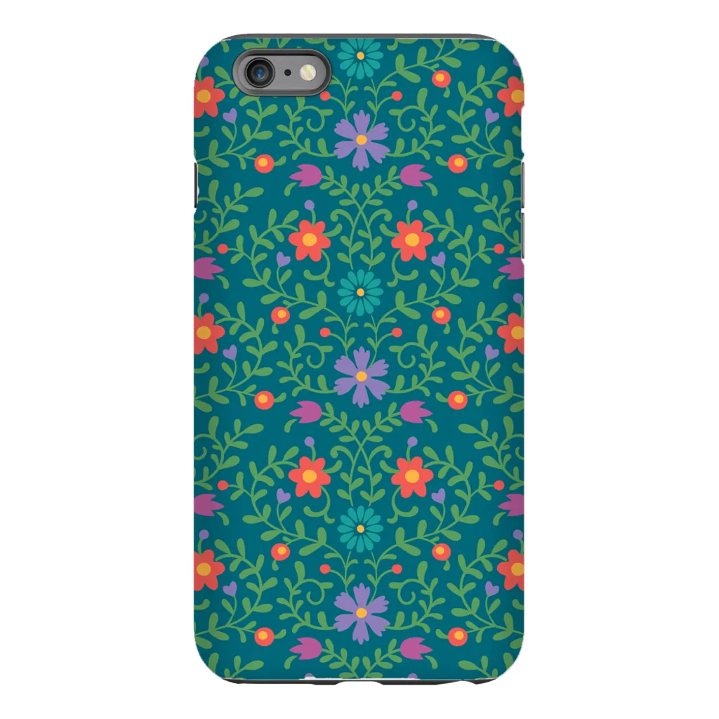 Tough Phone Case - Green Wallpaper Pattern