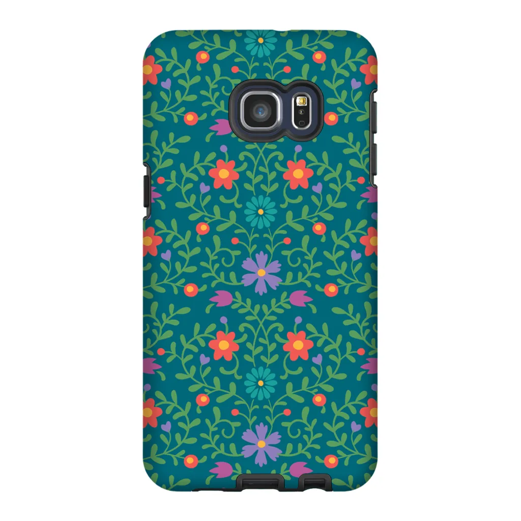 Tough Phone Case - Green Wallpaper Pattern