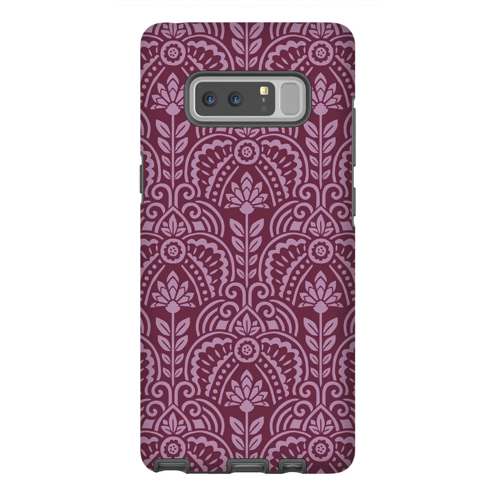 Tough Phone Case - Maroon Deco Pattern