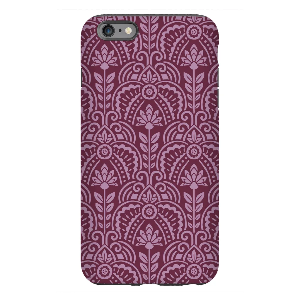 Tough Phone Case - Maroon Deco Pattern