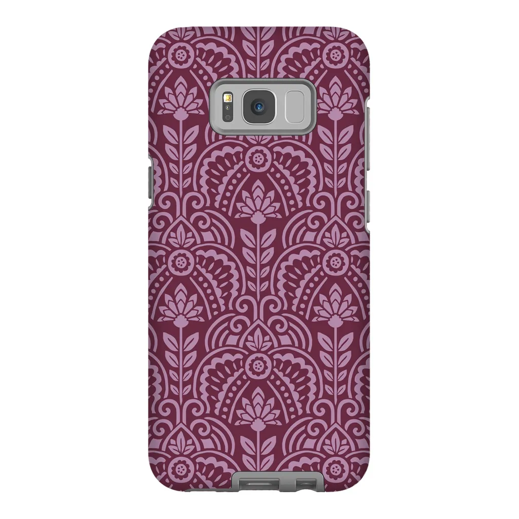 Tough Phone Case - Maroon Deco Pattern