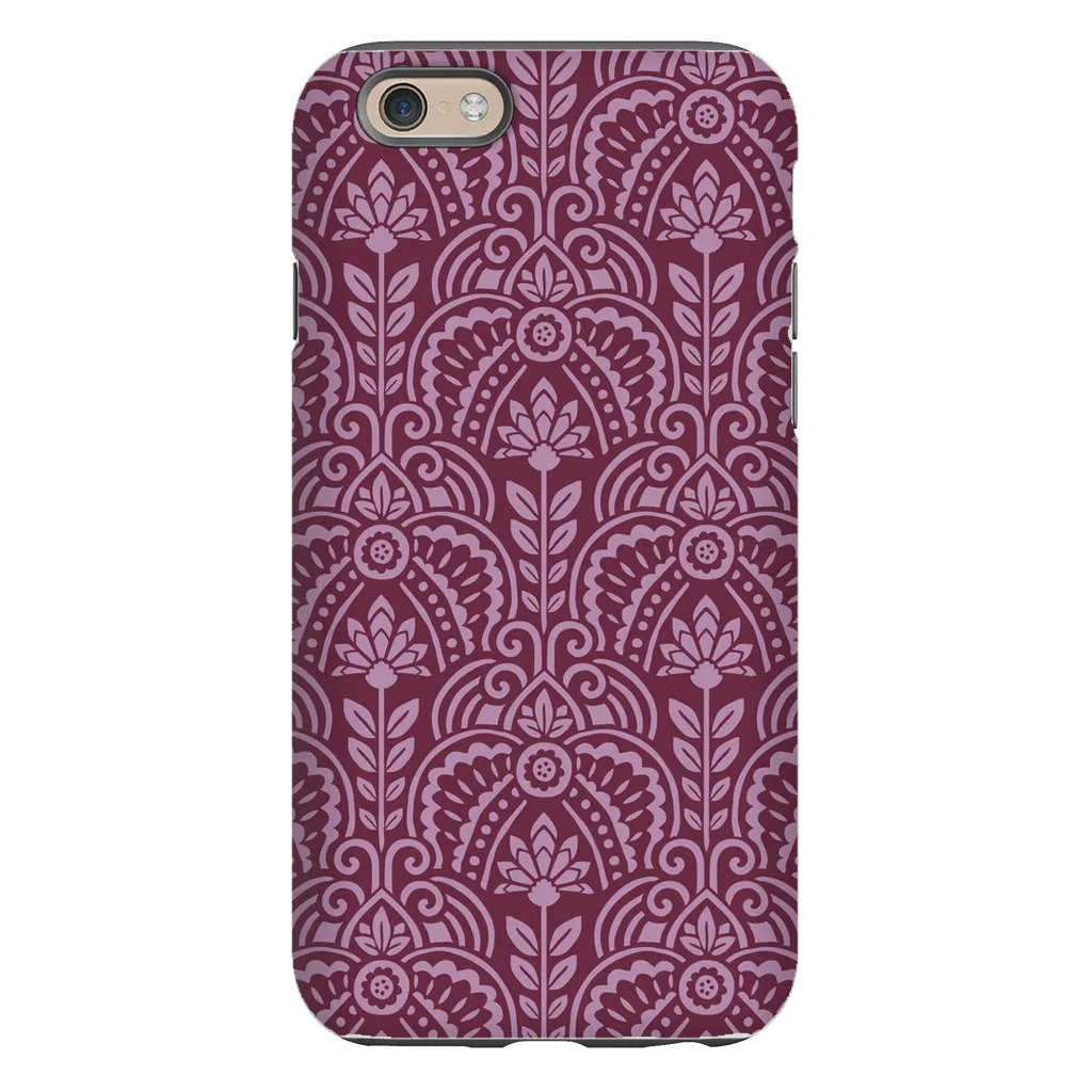 Tough Phone Case - Maroon Deco Pattern