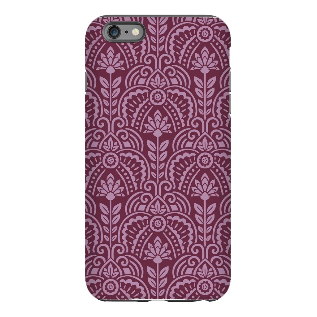 Tough Phone Case - Maroon Deco Pattern