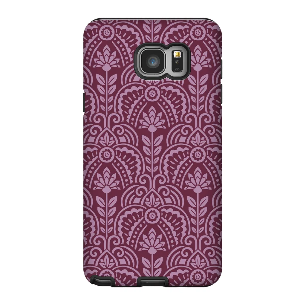 Tough Phone Case - Maroon Deco Pattern